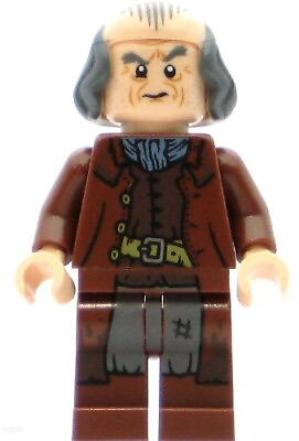 #ad LEGO Harry Potter Minifigure Argus Filch Bald Reddish Brown Jacket Genuine $7.99