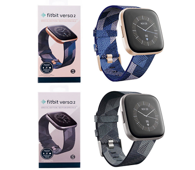 #ad NEW Special Edition Fitbit Versa 2 Fitness Tracking Smartwatch Navy Smoke Lamp;S $88.99