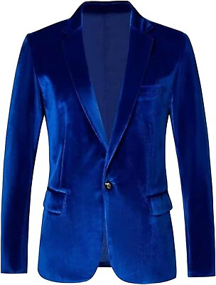 #ad RONGKAI Mens Velvet Blazer Slim Fit Fashion Suit Jacket for Wedding Prom Dinner $628.51