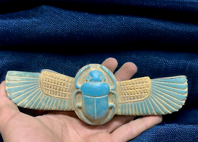 #ad Rare Ancient Egyptian Antiquities Stone Scarab Winged Pharaonic Egypt Rare BC $139.00