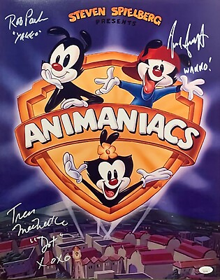 #ad Animaniacs Cast Autograph Inscribed 16x20 Photo Rob Jess Tress Signed JSA COA $215.99
