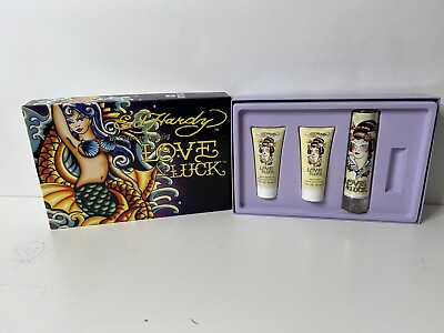 #ad ED HARDY Christian Audigier LOVEamp;LUCK Women 3pc KOI Gift SET Body Lotion Perfume $55.77