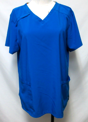 #ad Dickies EDS Signature Women#x27;s V Neck Scrub Top blue DK615 NEW Size XL X Large $17.99