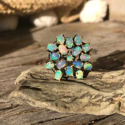 #ad Ring Opal Ethiopian Silver 925 Sterling Jewelry Handmade Natural Fire Rings Gift $209.99
