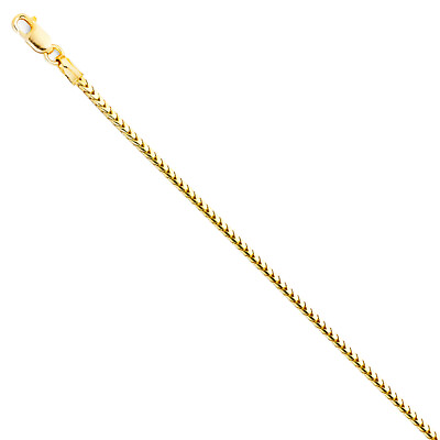 #ad 14K Yellow Solid Gold 1.6mm Franco Round Chain Necklace with Lobster Clasp $397.00