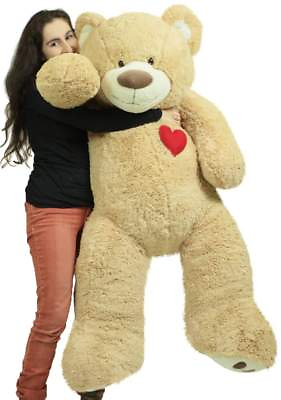 #ad Giant 5 Foot Teddy Bear 60 Inch Soft Plush Animal Heart on Chest to Express Love $187.76