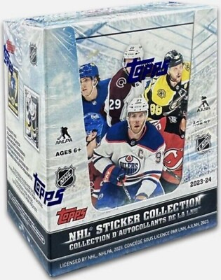 #ad 2023 2024 Topps NHL Sticker Collection Factory Sealed Box 50 Packs 250 Stickers $44.97
