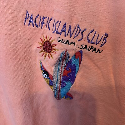 #ad Pacific Islands Club Vintage Single Stitch XL T Shirt Guam Saipan Embroidered $17.79