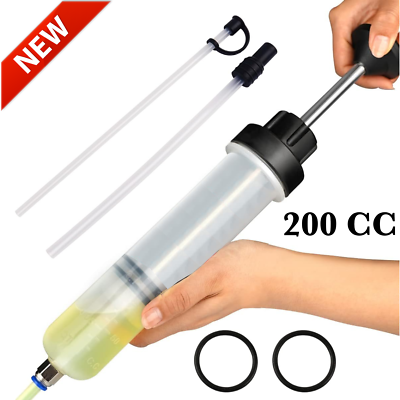 #ad Automotive Fluid Extractor Pump Oil Change Syringe With Hose Manual Fuel Suction $14.27