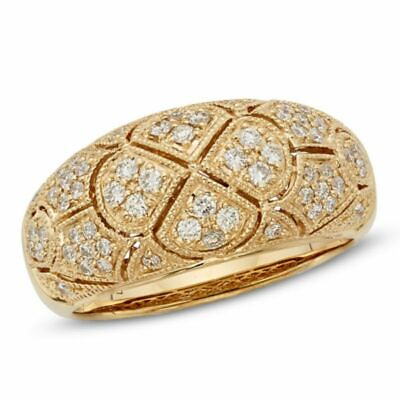 #ad 1 2ct Natural Diamond Vintage Style Dome Ring in 14K Gold $2638.84