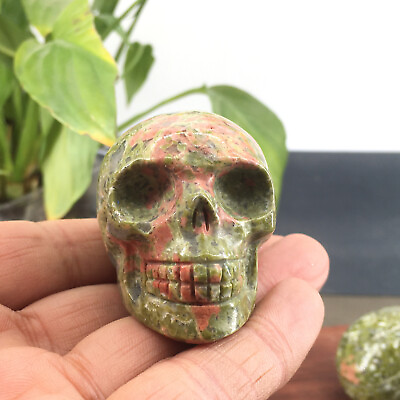 #ad 1pc Natural pyrochlorite Quartz Hand carving Crystal Skull Reiki Collection $13.99