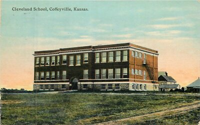 #ad Kansas Coffeyville Cleveland School Kress Postcard 22 9678 $12.99