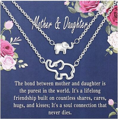 #ad Silver Elephant Mother Daughter Necklace Set for 2 Meaningful Mommy and Me Jew $36.85
