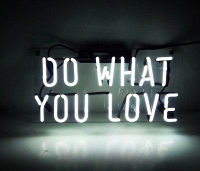 #ad Do What You Love White Acrylic 20quot;x16quot; Neon Lamp Light Sign Home Wall Decor $109.99