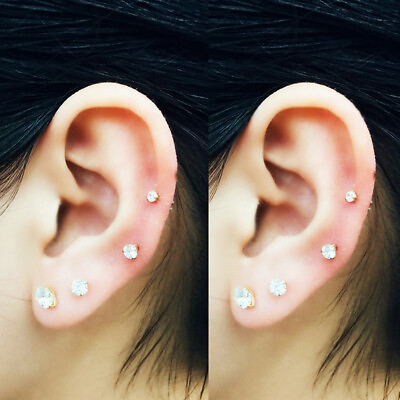 #ad Cartilage Ear Stud Fashion Gem Nose Stud Stainless Steel Lady Earrings Eardrop $1.07