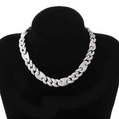#ad 16mm Hop Hip 3AAA CZ Ice Out Miami Cuban Link Chain Necklace For Men Silver 20In $237.49