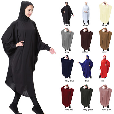#ad Womens Prayer Abaya Long Dress Hijab Large Overhead Scarf Islamic Clothes $21.83