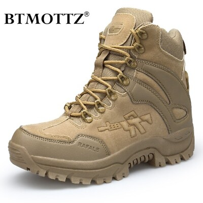 #ad 2023Tactical Military Combat Boots Men Genuine Leather US Army Hunting Trekking $84.28