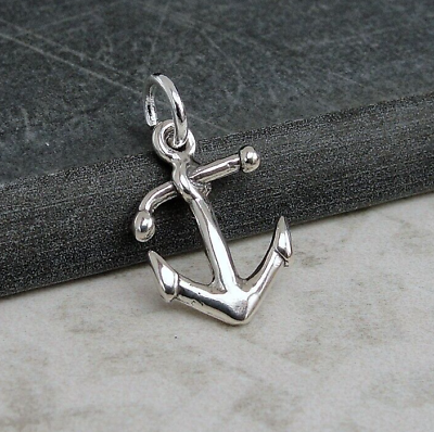 #ad 925 Sterling Silver Anchor Charm Nautical Charm Boat Charm Sailor Charm $12.95