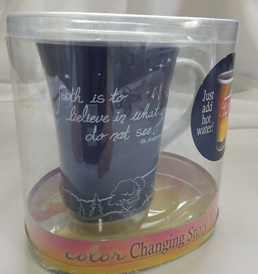 #ad THINK PRAY GIFT Color Changing Mug Faith Theme LARGE 16 Oz NEW $10.00