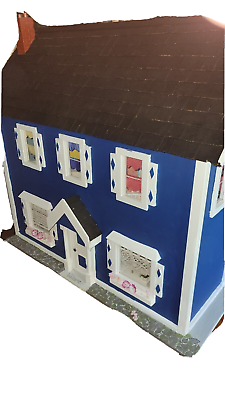 #ad Custom Build 3 level room wooden dollhouse.Restored amp; Fully loaded $250.00