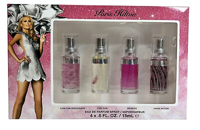 Paris Hilton Heiress Can Can Burlesque Perfume 4 Piece Mini Gift Set 0.5oz Each $19.99