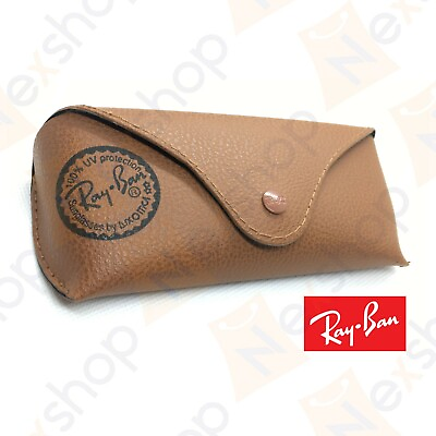 #ad Rayban Sunglasses Eyeglasses Soft Leather Brown Case w. Cleaning Cloth amp; GiftBox $9.99