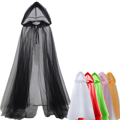 #ad Gothic Women Hooded Cloak The Ghost Haunted Costume Bride White Hooded Cloak $17.99