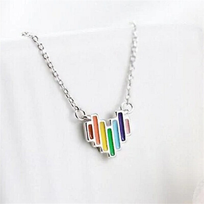 #ad Cute Rainbow 925 Silver Filled Necklaces Pendant Girls Gifts Women Heart Jewelry C $3.20