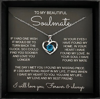 #ad To My Soulmate Necklace Christmas Birthday Anniversary Gift for Wife Girlfriend $28.99