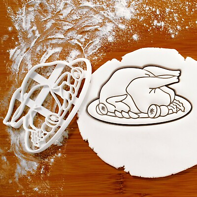 #ad Turkey on Plate cookie cutter Thanksgiving harvest festival autumn Christmas $15.65
