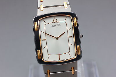 #ad New Batt Exc5 SEIKO CREDOR 2F70 5590 Vintage Quartz Men#x27;s 18KT Gold Watch JP $299.00