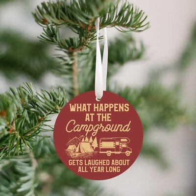Funny Camping Christmas Gift Ornament $10.95