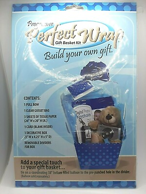 #ad Progrssive Perfect Wrap Gift Basket Kit Blue Build Your Own Gift $9.49