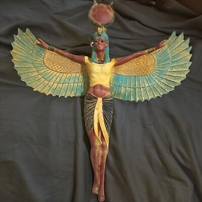 #ad Rare Egyptian Antique Statue Large Of Isis Goddess Of Love To hang on the Wall $152.10