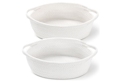 #ad 2 Pack Gift Bags and Woven Basket with Handles Cotton Rope 12quot;x 8quot;x 5quot; White $19.42