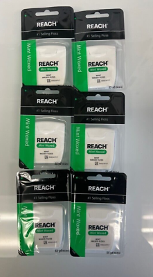 #ad 6x REACH Dental Floss Mint Waxed Floss 55 Yards Each $9.90
