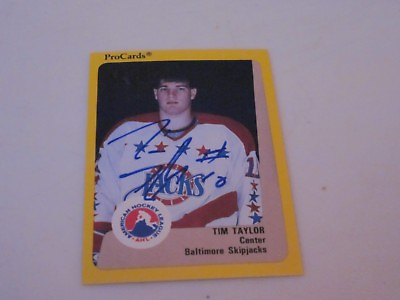#ad TIM TAYLOR AUTOGRAPHED 1989 AHL PROCARDS CARD BALTIMORE SKIPJACKS $4.50
