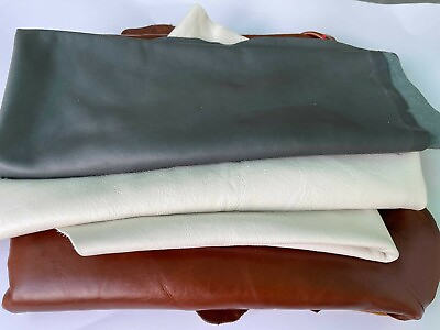 #ad 3 lbs. Assorted Leather Remnants Furniture Offcuts Various Colors $20.76