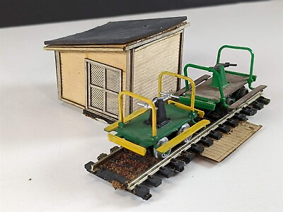 #ad Unbranded Wood Handcar Shed Tool Shanty 2 Hand Cars HO Building Built $29.99