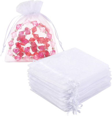 #ad #ad Organza Bags with Drawstring 50Pcs White 3X4Inch Jewelry Bags Little Mesh Gift $8.30