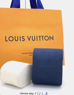 Authentic LOUIS VUITTON Travel Watch Case Blue Suede Box GIFT in stock $53.99