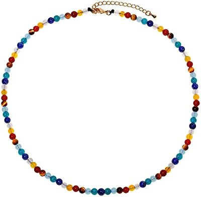 #ad 7 Chakra Gemstone Beaded Necklaces for Women Healing Crystals Jewelry for Women $11.39