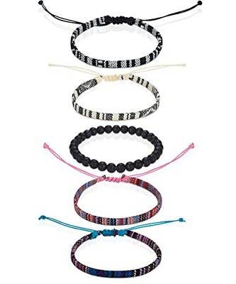 #ad 5pcs Surfer Beach Bracelet Set Men and Women Bracelets For Men Handmade Boho $7.68
