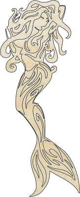 #ad Mermaid Laser Cut Wood Shape MYTH91 $61.29