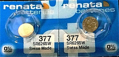 #ad #ad 377 RENATA SR626SW SR626W WATCH BATTERIES 2 piece New Authorized Seller $1.75