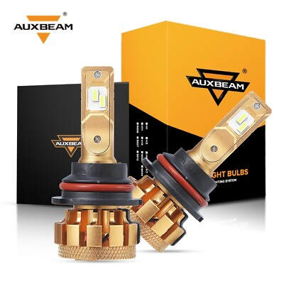 #ad AUXBEAM Canbus 9004 LED Headlight Bulbs Conversion Kit High Low Beam 6000K White $57.99