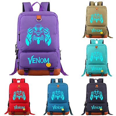 #ad Venom School Luminous Backpack Oxford Cloth Shoulder Bag Waterproof Rucksack $36.09