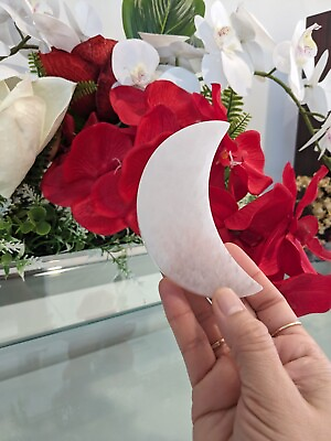 #ad 4quot; Selenite Crescent Moon Natural Polished Crystal $6.50