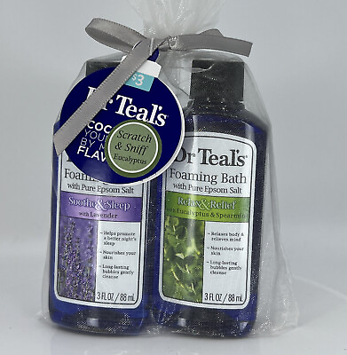 Dr Teal#x27;s Foaming Bath Set Soothe amp; Sleep Lavender Relax amp; Relief Eucalypus Mint $6.95
